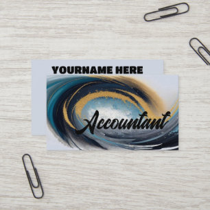 Accountant Gold and Blue Wave Visitenkarte