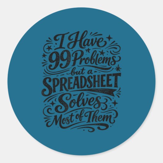 Accountant humor spreadsheet data analyst runder aufkleber (Vorderseite)