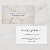 Accountant Marble Gold Typografy Visitenkarte (Vorne/Hinten)