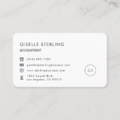 Accountant Navy Blue Professional Visitenkarte (Rückseite)