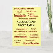 ACCOUNTANT NICKNAMES Funny Cruel Geburtstag Karte (Vorderseite)