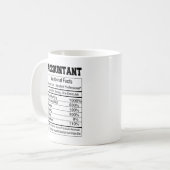Accountant Nutrition Facts Coffee Mug Kaffeetasse (Vorderseite Links)