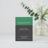Accountant Sea Green Gray Chubby Business Card Visitenkarte (Stehend Vorderseite)
