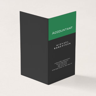 Accountant Sea Green Gray Chubby Business Card Visitenkarten