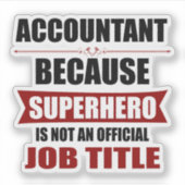 Accountant Superhero Novelty Aufkleber (Vorderseite)