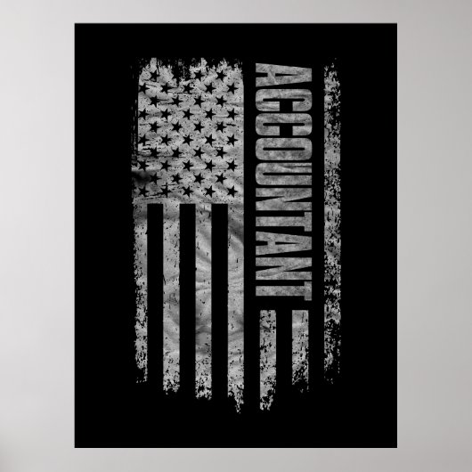 Accountant USA Flag Distressed design Poster (Vorne)