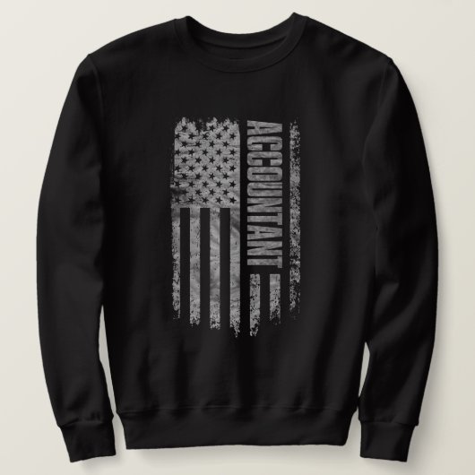Accountant USA Flag Distressed design Sweatshirt (Design vorne)