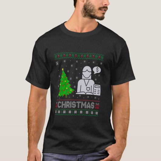 Accountant Xmas Tree Lighting Ugly Christmas Sweat T-Shirt (Vorderseite)