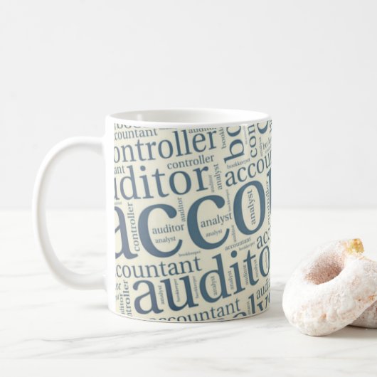 "Accountants' Word Cloud" Kaffeetasse (Mit Donut)
