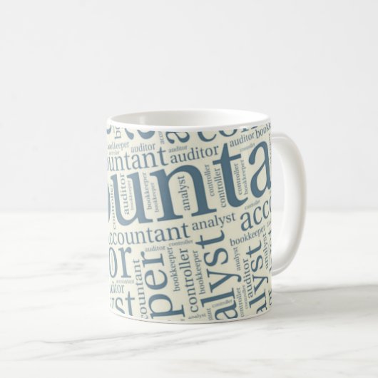 "Accountants' Word Cloud" Kaffeetasse (VorderseiteRechts)