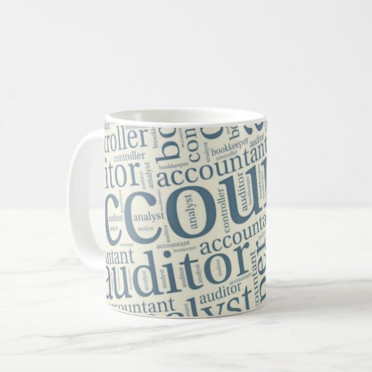 "Accountants' Word Cloud" Kaffeetasse (Vorderseite Links)