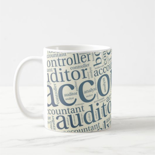 "Accountants' Word Cloud" Kaffeetasse (Links)