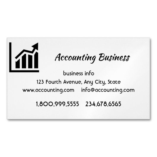 Accounting Bookkeeping  Custom Business  Magnetische Visitenkarte (Vorderseite)