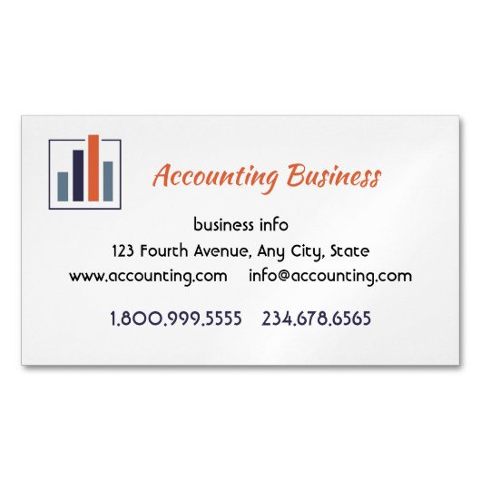 Accounting Bookkeeping  Custom Business  Magnetische Visitenkarte (Vorderseite)