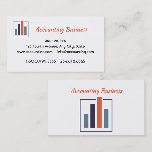 Accounting Bookkeeping  Custom Business  Visitenkarte (Vorne/Hinten)