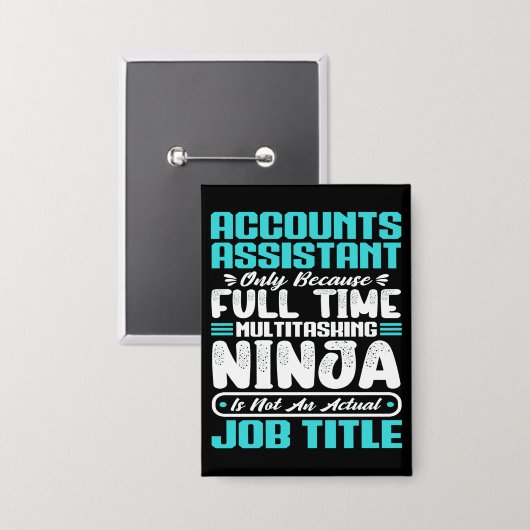 Accounts Assistant Job Title Professionals Skills Button (Vorderseite/Rückseite)
