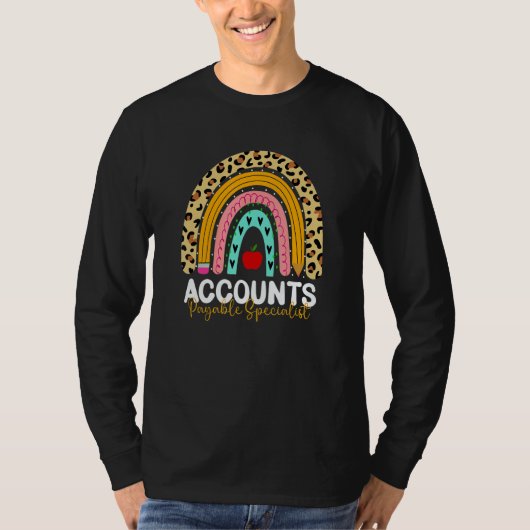 Accounts Payable Specialist Leopard Rainbow Accoun T-Shirt (Vorderseite)