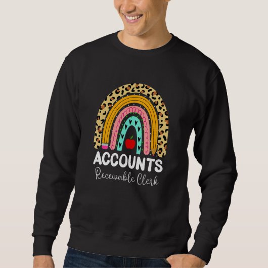 Accounts Receivable Clerk Leopard Rainbow Accounti Sweatshirt (Vorderseite)