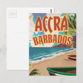 Accra Barbados Reiseplakat Postkarte (Vorne/Hinten)