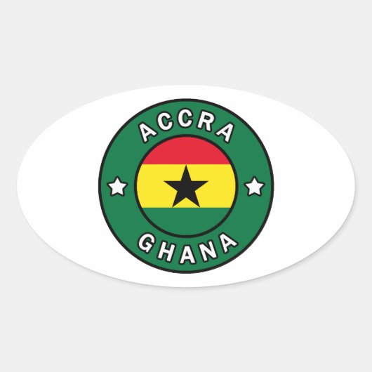 Accra Ghana Ovaler Aufkleber (Vorderseite)