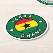 Accra Ghana Runder Pappuntersetzer (Angewinkelt)