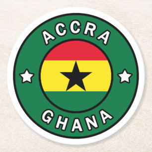 Accra Ghana Runder Pappuntersetzer