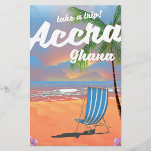 Accra Ghana Strand Reiseplakat Briefpapier