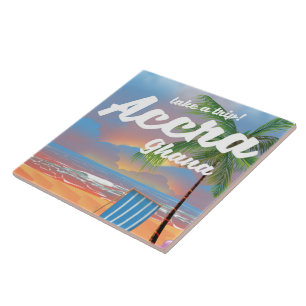 Accra Ghana Strand Reiseplakat Fliese