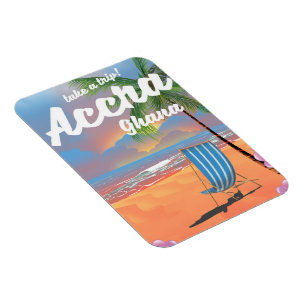 Accra Ghana Strand Reiseplakat Magnet