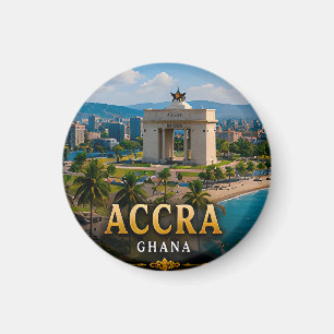 Accra Independence Arch und Atlantikküste Magnet