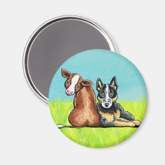 ACD und braune Kuh Magnet (Vorderseite/Rückseite)