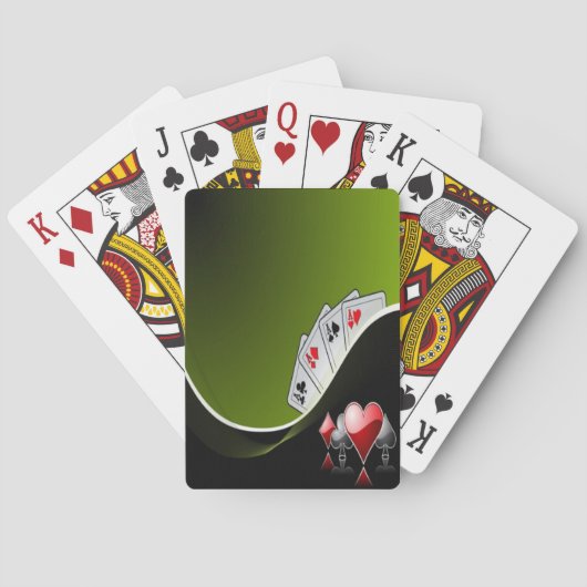 Ace all Trades Playing Cards - Grüner Hintergrund Spielkarten (Rückseite)