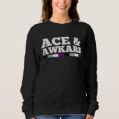 Ace and Awkward Asexual Pride Flag Minimalist Styl Sweatshirt (Vorderseite)