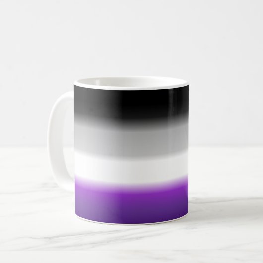 Ace asexual Gradient Pride Flag: Horizontaler Stre Kaffeetasse (Vorderseite Links)