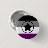 Ace/asexual-stolz-Flag mit einem Stern in einem Kr Button (Vorne & Hinten)