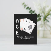 ACE Attitude + Commitment = Exzellenz Postkarte (Stehend Vorderseite)