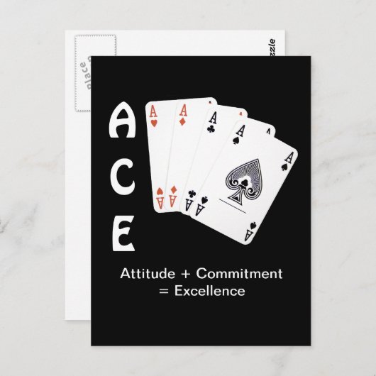 ACE Attitude + Commitment = Exzellenz Postkarte (Vorne/Hinten)