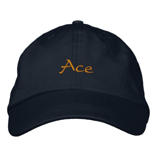 Ace Bestickte Baseballkappe (Vorderseite)