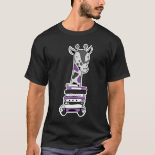 Ace Book Reading Giraffe Smile Niedlich LGBTQIA Re T-Shirt