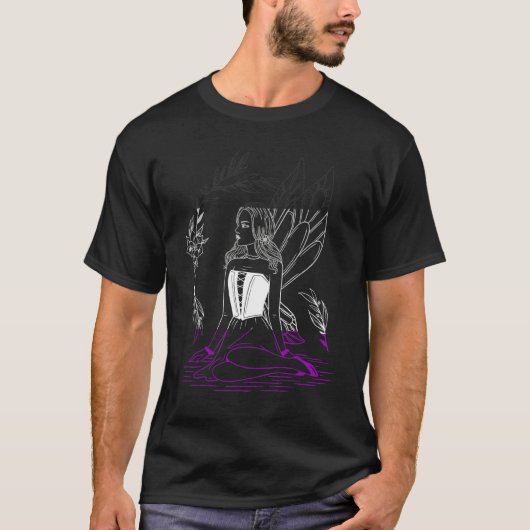 Ace Butterfly Girl Asexual Woman Lgbqa Asexualität T-Shirt (Vorderseite)