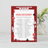 Ace Casino Babydusche - bestellbarer Name, 12x18 Einladung (Stehend Vorderseite)