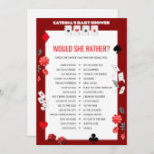 Ace Casino Babydusche - bestellbarer Name, 12x18 Einladung (Vorne/Hinten)