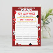 Ace Casino Babydusche - bestellbarer Name, 12x18 Einladung (Stehend Vorderseite)