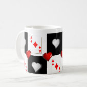 Ace Diamond Red Hearts Tasse (Vorderseite Links)