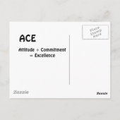 ACE Einstellung + Engagement = Exzellenz Postkarte (Rückseite)
