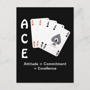 ACE Einstellung + Engagement = Exzellenz Postkarte