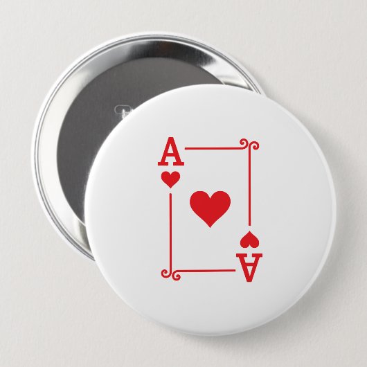 Ace Hearts Anzug spielen Karten modern Button (Vorne & Hinten)