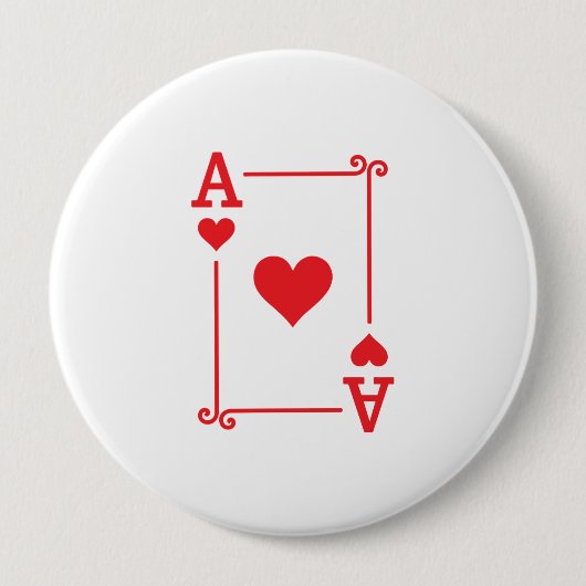 Ace Hearts Anzug spielen Karten modern Button (Vorderseite)