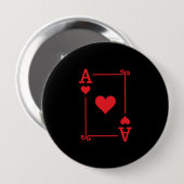 Ace Hearts Anzug spielen Karten modern Button (Vorne & Hinten)