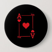 Ace Hearts Anzug spielen Karten modern Button (Vorderseite)